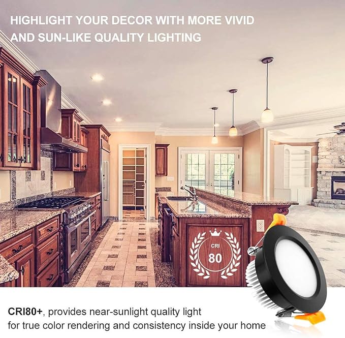2 Inch LED Recessed Lighting, Dimmable Downlight 3W(35W Halogen Equivalent), CRI80, 2700K Ultra Warm White Ceiling Light with LED Driver(1 Pack)