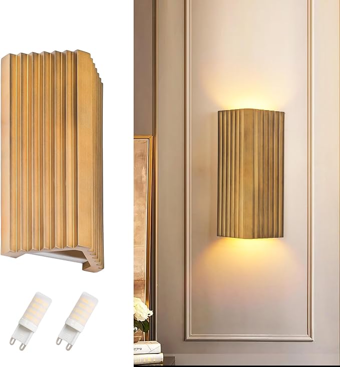 ZEROUNO Modern LED Wall Sconce Indoor Wall Lights, Bronze Hardwired Up and Down Wall Mount Light for Living Room Bedroom Hallway Corridor Stairs Warm White 3000K (with Replacement G9 Bulbs)