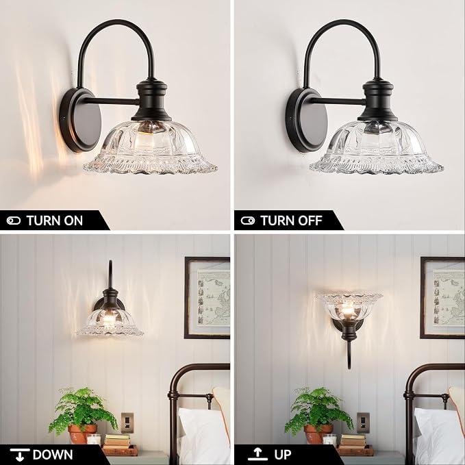 HDDFL Wall Scones Matte Black Wall Lighting Fixture Modern Indoor Lamp for Bedroom Living Room Door Header