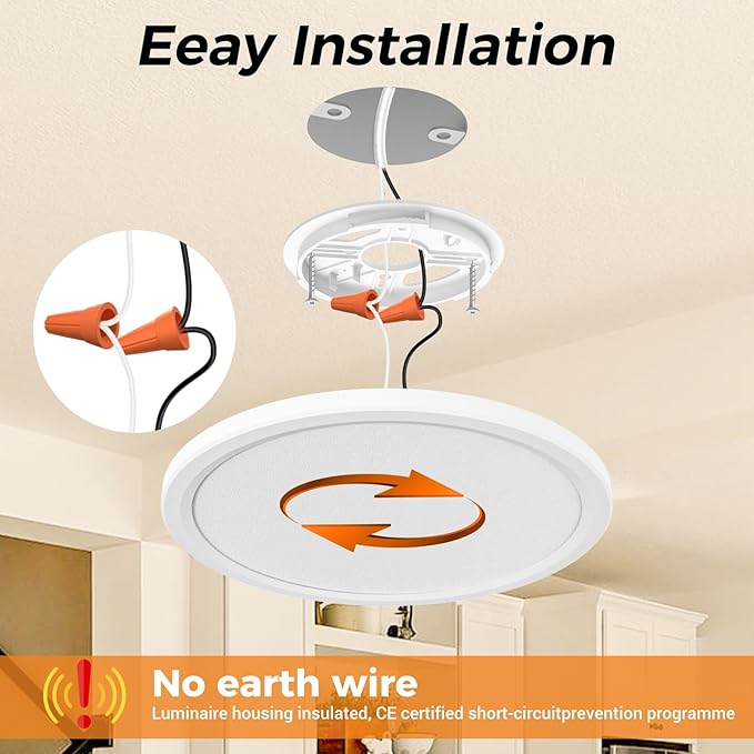 slochi 12Pack LED Flush Mount Ceiling Light,280W Equivalent Super Slim LED Ceiling Light, 3000K-6500K Selectable, 24W 2800Lm Round Light Fixture for Bedroom, Bathroom, Closet, Hallway