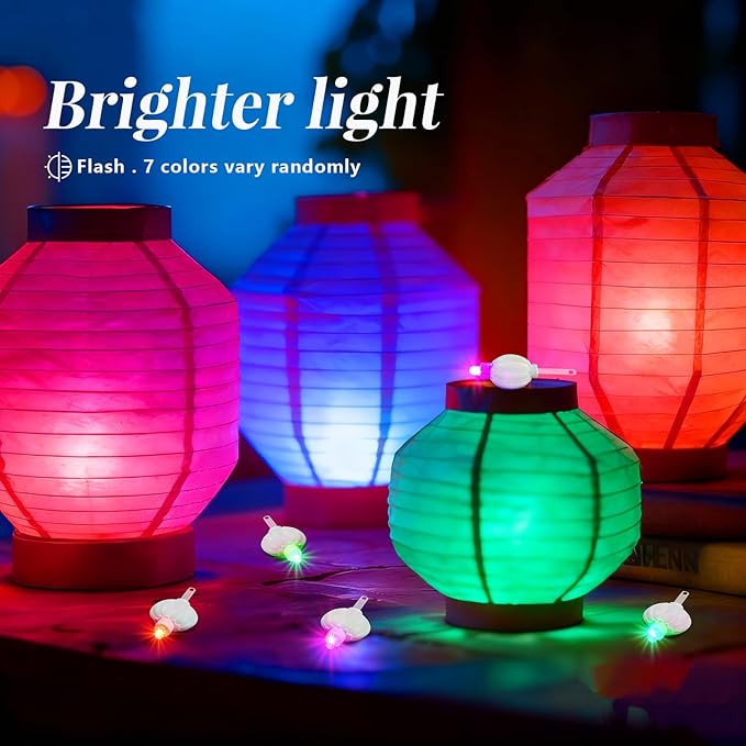 Aogist 48 Pack Small LED Lights Battery Powered Waterproof Hanging Twinkle Light Last 48 Hours for Paper Lanterns,Balloons,Floral,Weddings & Festival Christmas Decorations,Multicolor-Color Changing