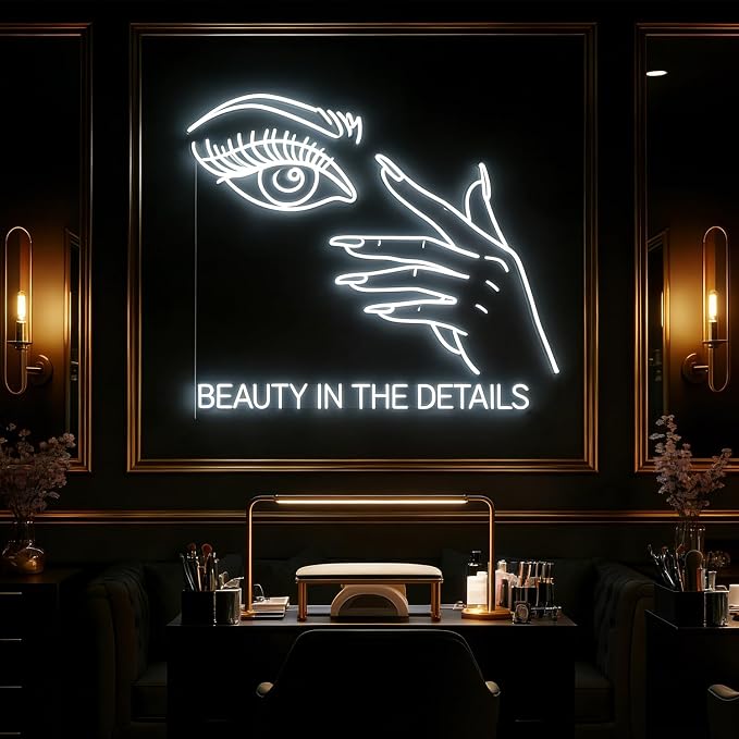 Custom Business Neon Sign, Personalized LED Neon Light for Commercial Use, UV Printed Logo Sign Customizable, Light Up Name Sign for Salon Bar Coffee Shop Clubs (Any Words/Logos)