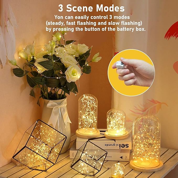 LED Fairy Lights Battery -9 Pack 2M/20 LEDs Mini Fairy Lights with Battery,LED Lighting Battery Operated Decoration for Bottle,Christmas Tree Wedding Balcony Party Decoration