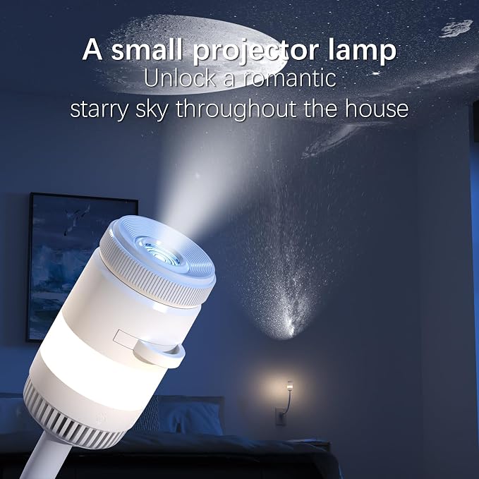 Galaxy Projector Night Light with 13 Films, 5 Colors, 360° Rotation | 2-in-1 galaxy projector with 13 films, 5-color night light, adjustable brightness and 360° rotation for bedrooms.