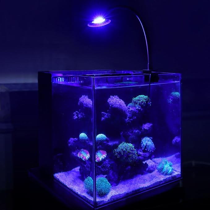 hygger 30 Watts Aquarium LED Reef Light, Dimmable Full Spectrum Marine LED Fish Tank Light Saltwater Nano Aquarium LPS SPS Lighting
