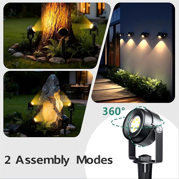 HISTAR Low Voltage Landscape Lighting with Bluetooth App Control & Remote, Outdoor Spot Lights for Fence Tree Pathway Lawn Decor, IP65 Waterproof All-in-One Permanent Outdoor Lights (8pack-RGBW)