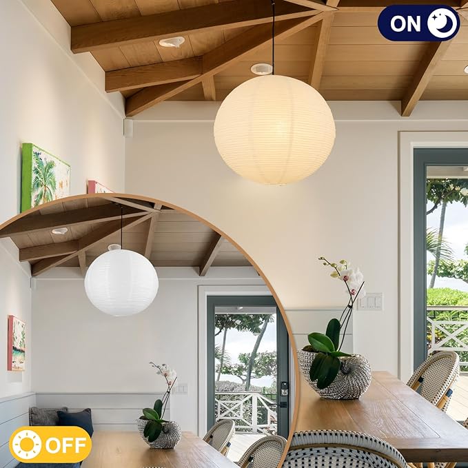 White Paper Lamp Shades set of 2, 12''x12'' Small Chinses Paper Lantern Pendant Light Shades,Round Lanpshades Home Decor Ceiling Lampshade, Foldable Lampshade