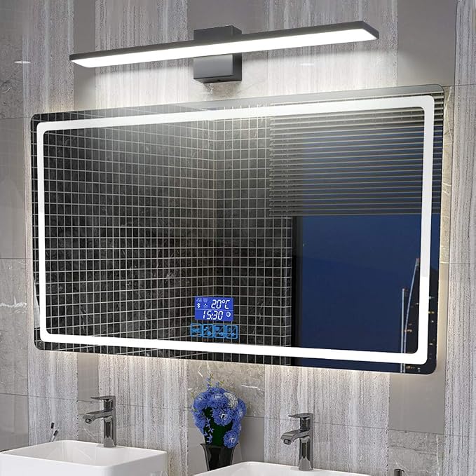 Ralbay 31.5inch Modern LED Black Vanity Light 28W Aluminum Frosted Acrylic for Bathroom Vanity Lighting Fixtures Cool White 6000K