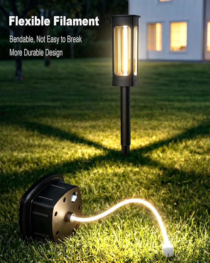 2026 Solar Lights Outdoor，6Pack Solar Pathway Lights Auto On/Off Waterproof Garden Landscape Lighting for Path, Yard, Walkway, Driveway Decor (Warm White)