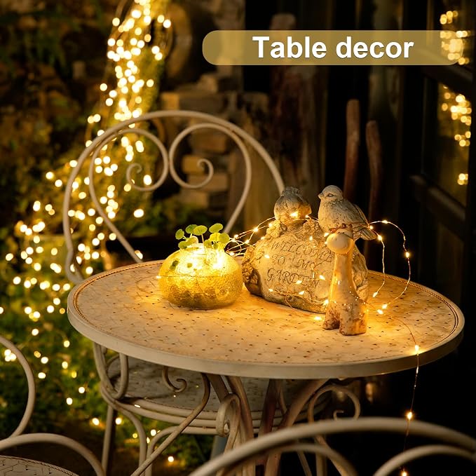 JMEXSUSS 2Pack Fairy Lights Battery Operated, Total 200LED 66ft, Warm White | With Remote, Timer, 8 Modes, Battery Powered Christmas Lights, Twinkle String Lights for Bedroom Tree Indoor Outdoor Decor