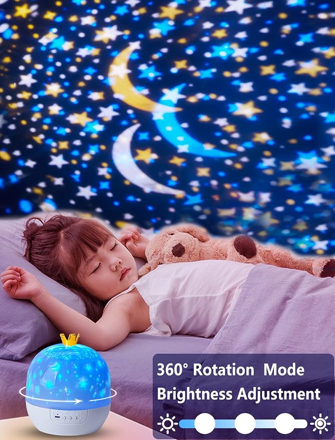 21 Sets of Films, Projector Night Light for Kids Bedroom, Ceiling, Kids Night Light Projector, Star Galaxy Projector with 360° Rotation Dimmable for Girls, Birthday, Christmas, Nursery, Room Decor