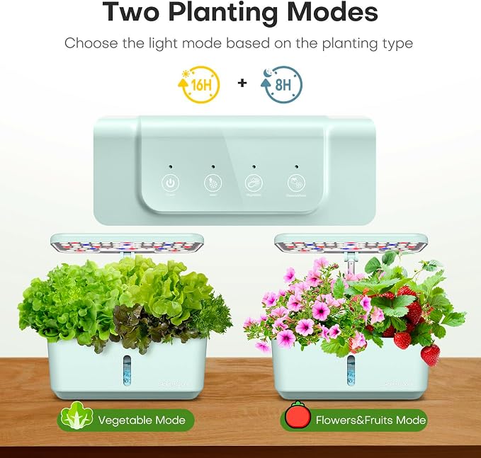 Indoor Garden Hydroponics Growing System: 10 Pods Kit with LED | Plant Germination Kit Herb Vegetable Growth Lamp Countertop Hydroponic Planter Harvest Lettuce for Healthy-Living Enthusiasts