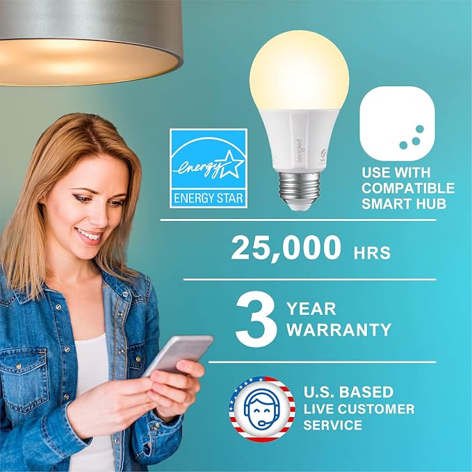 Sengled Zigbee Smart Light Bulbs, Smart Hub Required, Works with SmartThings and Echo with Built-in Hub, Voice Control with Alexa and Google Home, Soft White 60W Eqv. A19 Alexa Light Bulb, 2 Pack