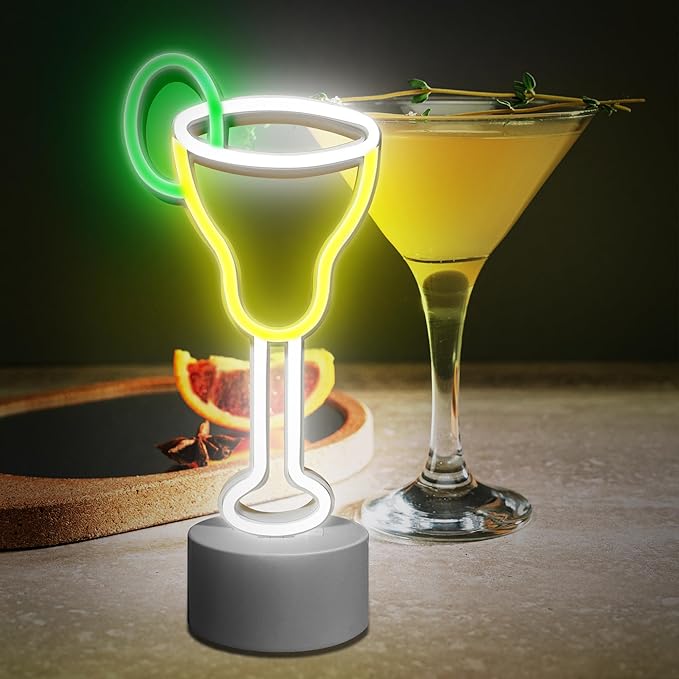 Lumoonosity Cocktail Neon Sign - USB/Battery Powered Neon Bar Signs for Home Bar, Pub, Party Table Decor - Cocktail LED Light with On/Off Switch for Birthday Parties, Wedding - 5.31×12.2 Inch
