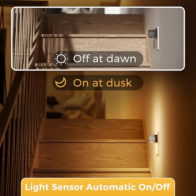 L LOHAS LED Night Lights Plug into Wall, 2 Pack Modern Night Light with Dusk to Dawn Sensor, Dimmable Plug in Night Light, Adjustable Brightness, 3000K Soft White for Bedroom Bathroom Hallway