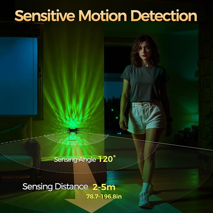 Motion Sensor Night Light Projector, RGB Warm Nightlight Plug in | night lights plug into wall 9 color warm 3000K, dusk to dawn & motion sensor, 180° rotatatble, bedroom, nursery, home decor