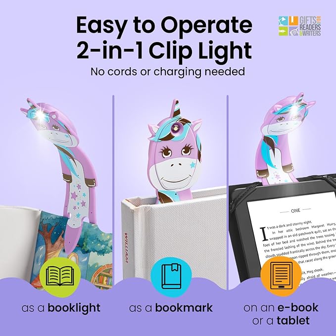Flexilight Pal Reading Light 2 in 1 Bookmark Book Light LED Clip On Reading Lamp Children and Adult Book Torch Book Accessories Gift for Readers