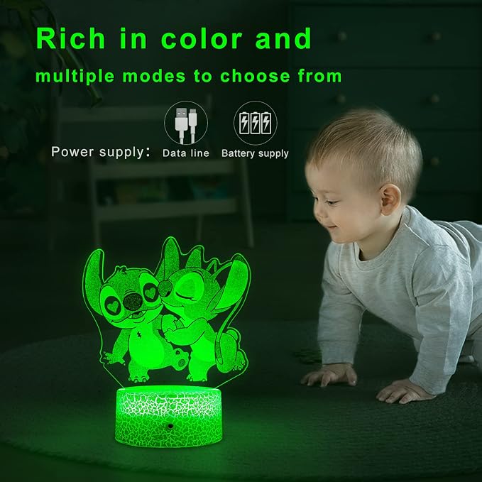 Gifts for Girls Cool Night Light with Touch & Remote Timer | 7 Colors Changing Dimmable Cool Room Decor Bedside Lamp, Cute Lamp for Boys Girls in Bedroom Living Room