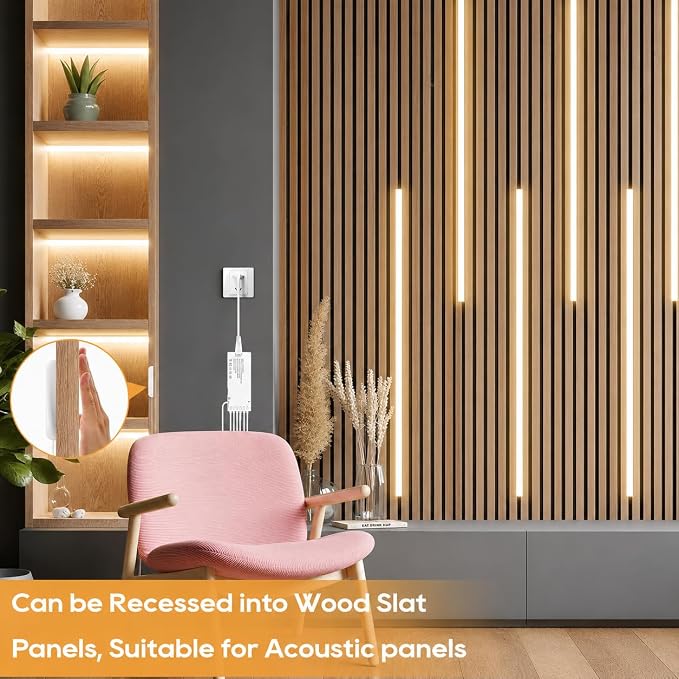 COB LED Strip Lights, 12V Cabinet Light 6Pcs 6.56FT, 3000K Cuttable DIY LED Strip with Hide Touch and Hand Sweep Dimmer Switch Kit for Cabinet Showcase Kitchen Acoustic Panel Decoration Shelf Lighting