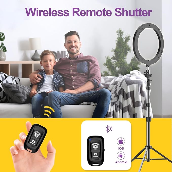 EMART 12" Ring Light with 55" Extendable Tripod Stands and Phone Holder, Dimmable LED Circle Round Light for Selfie Camera Photography/Makeup/YouTube Video/Vlogging/Live Streaming