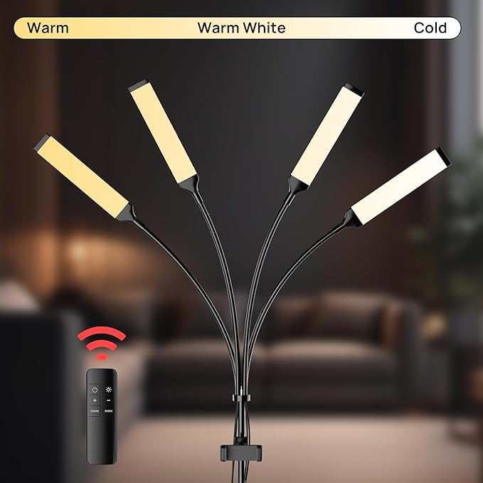 Four Arms LED Light for Photography,Esthetician Light for Lash Extensions with Phone Holder/Floor Lamp/Lash Light for Makeup/Tattoo/Selfie/Video Recording/Photography/TikTok/YouTube/Live Stream