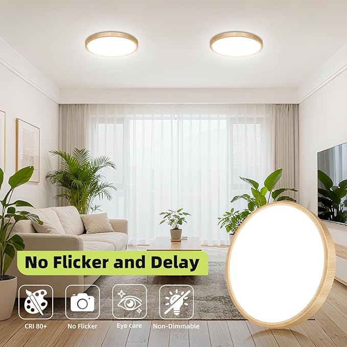 hepside 6PACK Flush Mount LED Ceiling Light Fixture 5CCT 7Inch 15W & 100W Equivalent Closet Light Fixture,Small Round Slim Surface Ceiling Lamp for Hallway,Bathroom,Bedroom,Kitchen,Interior