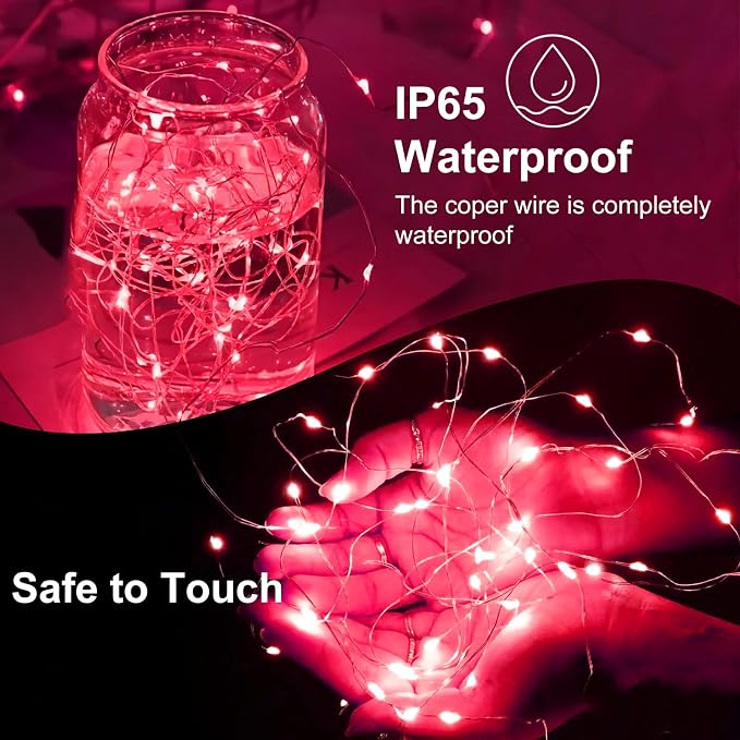 8 Pack Fairy Lights Battery Operated, 7ft 20 LED 3 Modes Speed Twinkle Mini String Lights Waterproof Silver Wire Firefly Starry Lights for Mason Jars Wedding Party Christmas Decorations