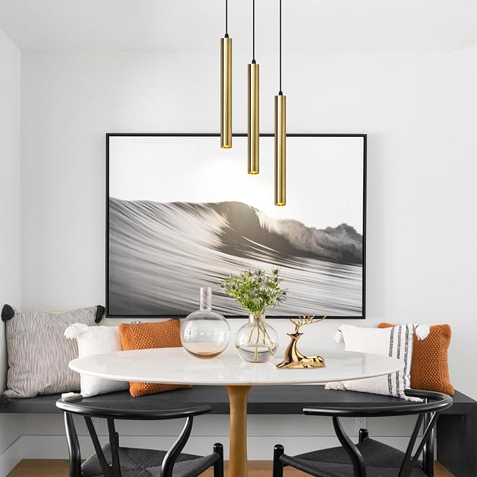 Modern Pendant Lights 4000K Bronze LED Dimmable Pendant Light Fixtures Pendant Lighting for Kitchen Island,Bar,Bedroom, 15.7inch, 10W, ETL, 3Pack