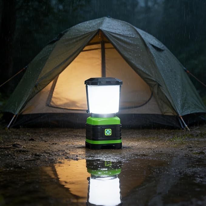 Lichamp LED Camping Lantern, Battery Powered LED Lights Camping Essentials, Portable Lanterns Flishlights for Emergency, Hurricanes, Outdoor Hiking, Power Outages, Survival Gear and Home Use, 2 Pack