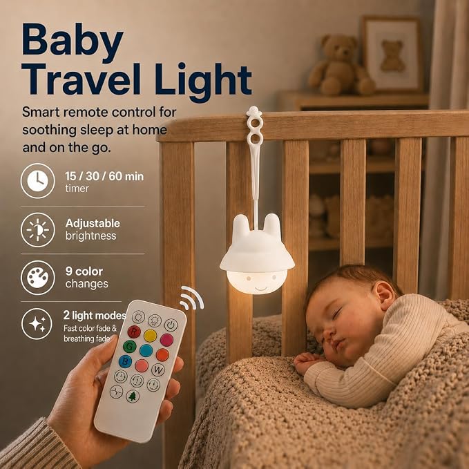 ShaArkMango Baby Night Light for Nursery, Travel Baby Essentials Must Haves | Soft Glow Car Seat Lighting for Night Driving Backseat, Rechargeable Night Lamp, Gentle Eye Caring Light for Infants Toddlers