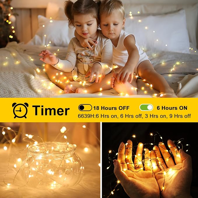 KNONEW 400FT 1200LED Outdoor Fairy Lights Plug in Warm White Xmas Decor | Timer, Memory, Dimmable, Remote, Waterproof, Copper Wire, Flexible, for Garden, Wedding, Party, Indoor/Outdoor, Christmas