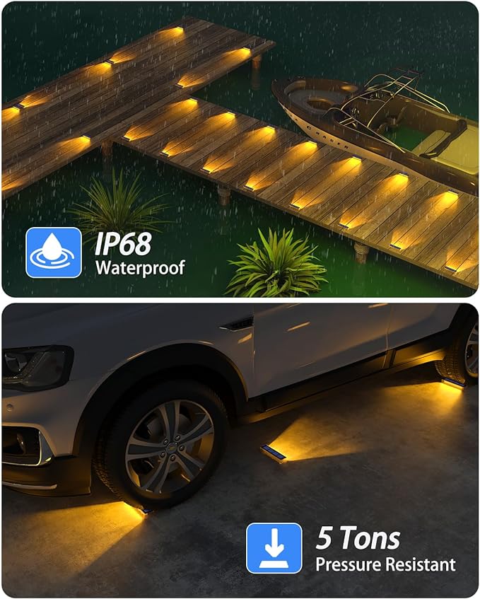 Solar Step Lights for Outside,6 Pack Solar Stair Lights Outdoor Waterproof,Warm White Deck Light Solar Powered Waterproof for Steps,Stairs,Walkway,Sidewalk,Patio,Pathway