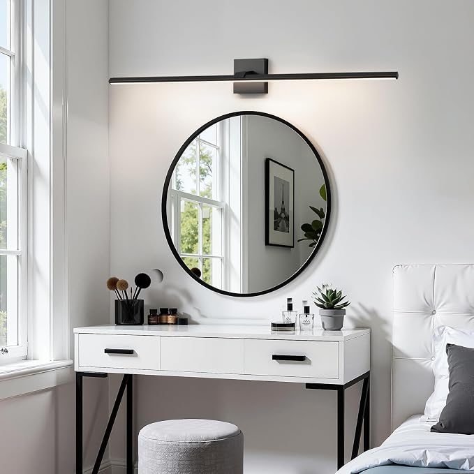 Modern Bathroom Light Fixtures Over Mirror - 39 Inch Matte Black Vanity Light Bar 28W Dimmable 5CCT LED Vanity Lights for Bathroom Wall Sconce Lighting