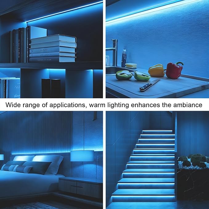 5V LED Strip Lights, Ice Blue USB LED Light Strip, 3.28FT Dimmable Cob LED Strip Light, High Brightness Short LED Strip for Display Cabinet, Living Room, TV Lights