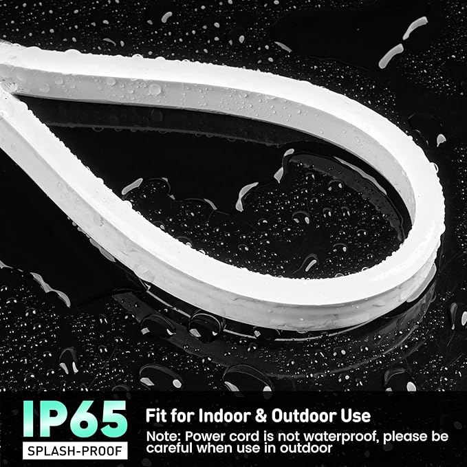 GZBtech Flexible LED Neon Rope Lights 33FT,AC 110-120V Waterproof Strip Light, 120 LEDs/M Cuttable Connectable Neon Lighting for Indoor Outdoor Home Decor/Commercial Use-Cold White 10M, ETL Listed