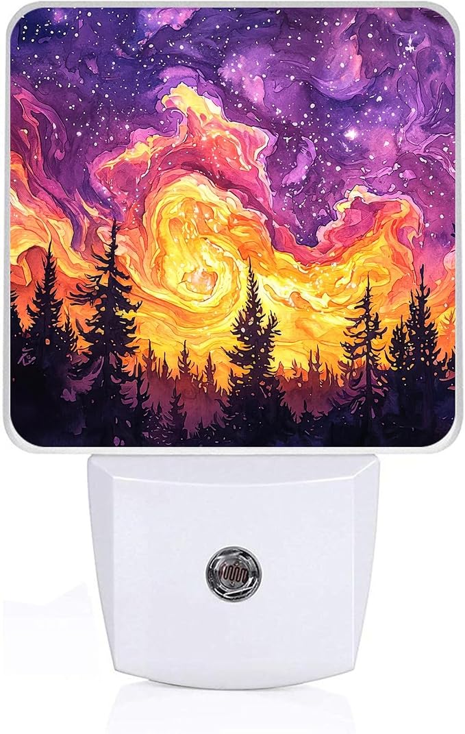 Misty Forest Night Light,Night Lights Plug into Wall,Led Lamp for Stairway/Hallway/Bedroom 0.5W Nightlight Sleep Friendly