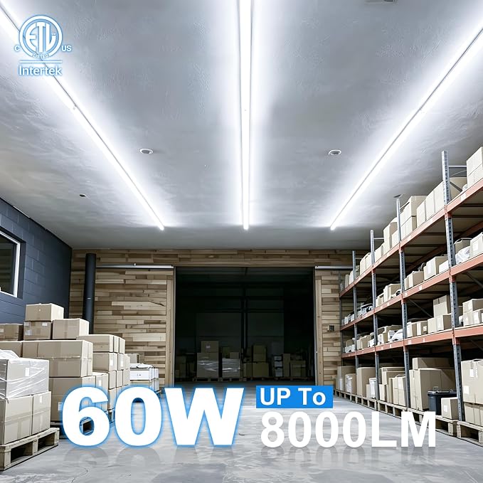 SHOPLED (25 Pack) 6FT LED Shop Light, 60W 8000LM 6000K V Shape | Linkable Ceiling Lights T8 LED Tube Light Fixture, 6 Foot Shop Lights for Garage, Warehouse, Basement, ETL Listed