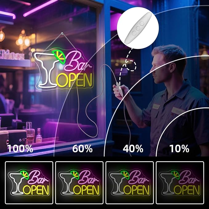 Bar Open Neon Sign Wall Decor Neon Light Bedroom Wall Decor Suitable for Classroom Book Party Library Decoration Reading Room Bookish Decor Gift