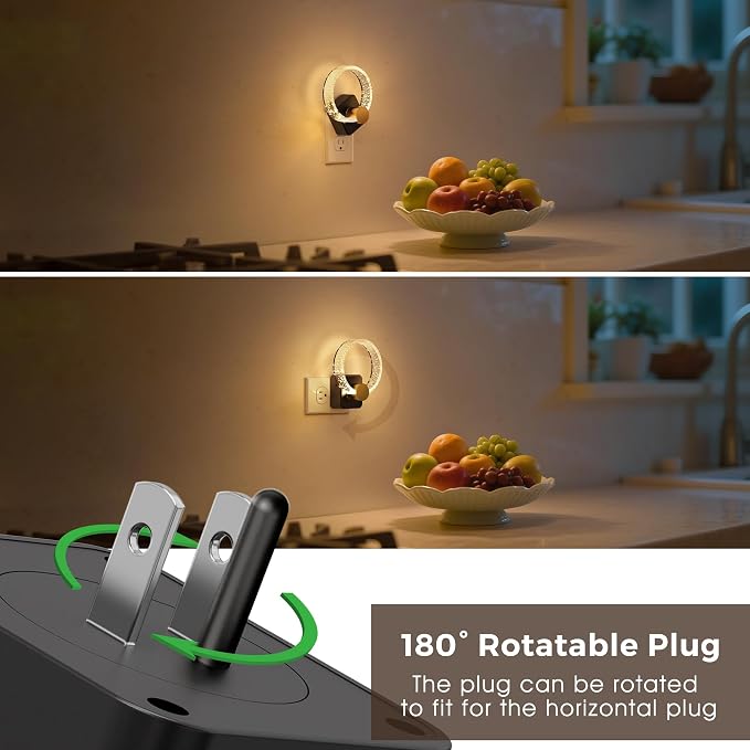 L LOHAS LED Night Lights Plug into Wall, Plug in Night Light, Light Sensor | 3000K Soft White, 0-100LM Brightness Adjustable, Bubble Nightlight for Bathroom Bedroom Hallway
