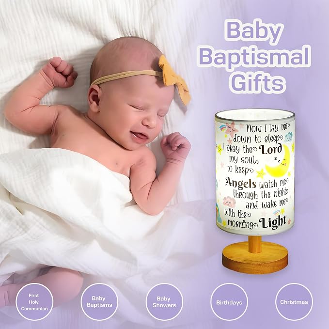 WSYEAR Baptism Gifts for Girl & Boy - Baby Christening Gifts, Nursery Decor Night Light - Now I Lay Me Down to Sleep