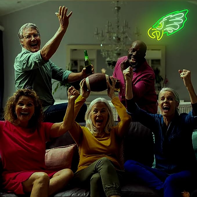 Football Neon Sign for Wall Decor Football Team Dimmable Led Neon Light for Man Cave Birthday Gifts for Rugby Fans Green Light Up Sign for Bedroom Party Club Bar Dorm Size16.5 * 7.4In(ZYLD269)