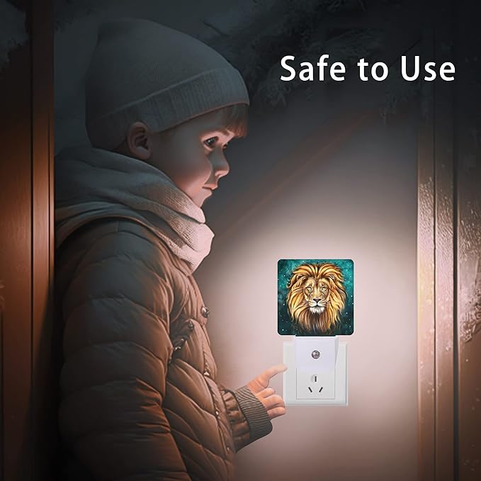 Lion Night Light,Animals Night Lights Plug into Wall Dusk to Dawn Sensor Led Lamp for Women Men,Led Lights for Stairway/Hallway/Bedroom