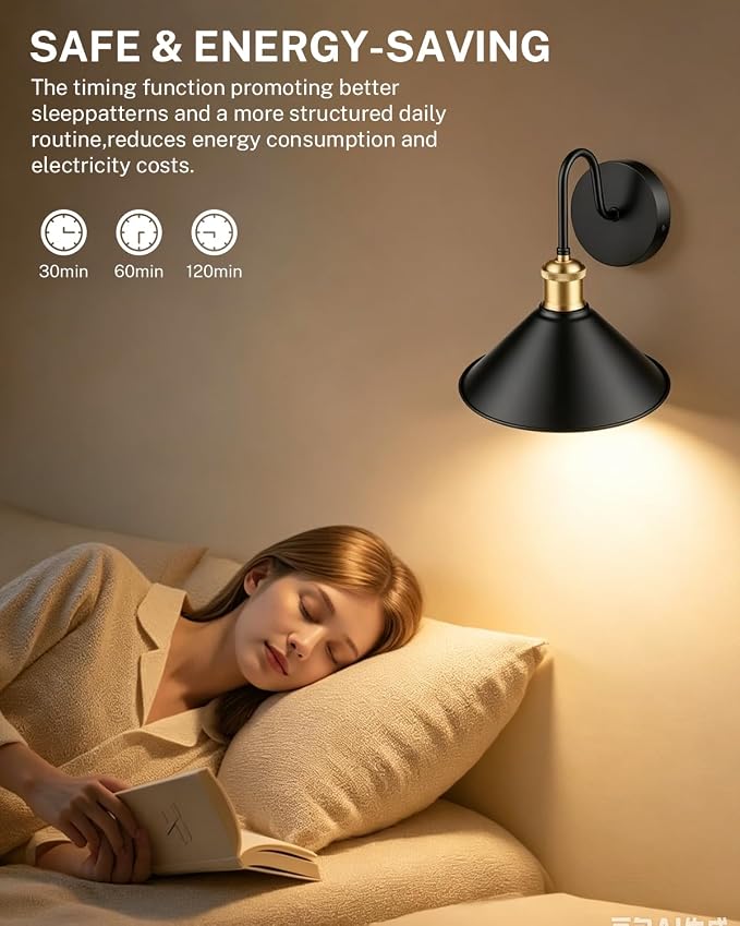 SAIMAND Battery Operated Wall Sconces Set of 2,Wireless Rechargeable Lights | Modern Cordless Wall Sconces with Remote Control, 9-Color Dimmable LED Lamps for Bedrooms, Living Rooms Hallways (9In-Black)