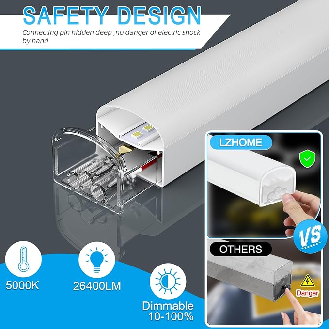 LZHOME Hexagon Garage Light: Upgraded 10-100% Dimmable LED Garage Hexagon Lights, 48 Packs LED Light, 52800LM Super Bright Hexagon Lights for Garage Gym Basement Hair Salon