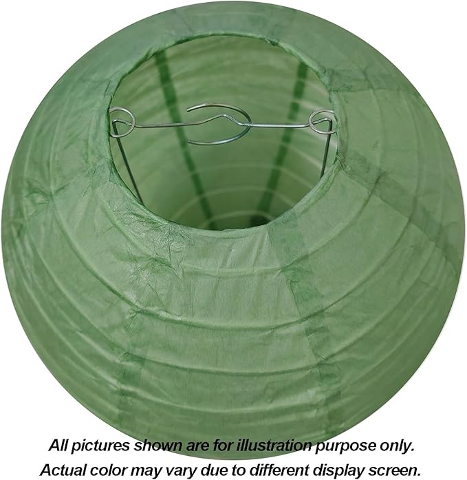 8 Inch Sage Green Chinese Japanese Paper Lantern Lamp(Set of 5, Sage Green)