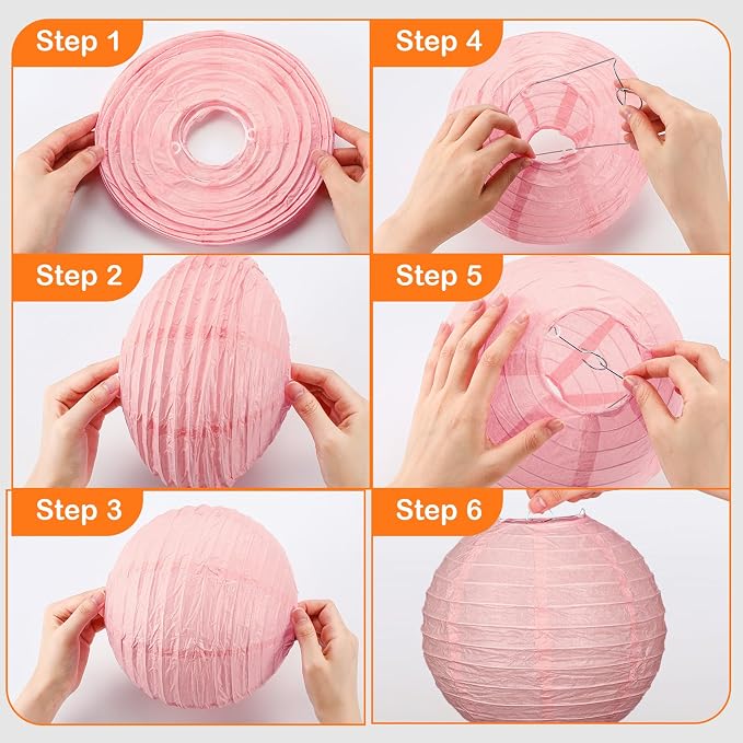 Glooglitter 16 Pcs Colorful Hanging Paper Lanterns Boho Party Decorations 4” 6” 8” 10” Round Decorative Chinese Lanterns Classroom Ceiling Decor for Indoor Outdoor Wedding Baby Shower, Morandi Color