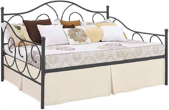 Pleated Bed Skirt with Split Corners for Daybeds - Three Side Coverage - Made with Brushed Microfiber, /21 Inch Drop