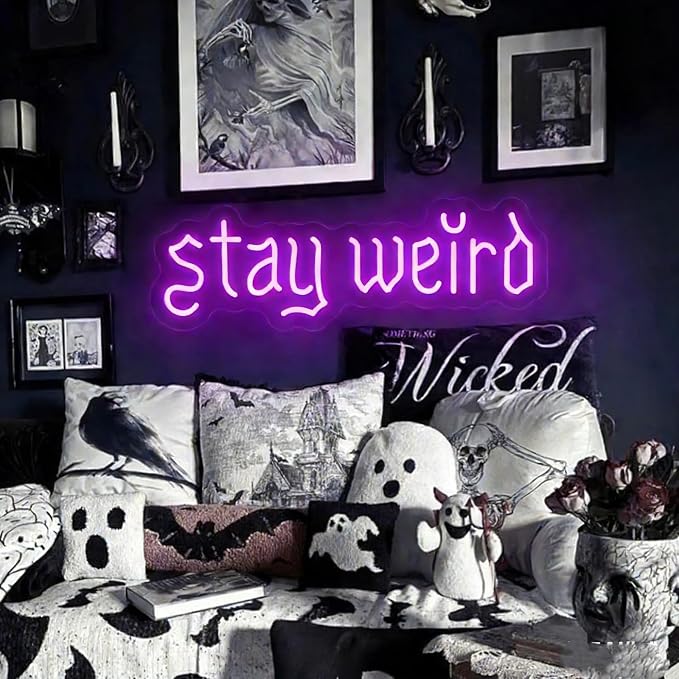 Stay Weird Neon Sign Purple Neon Signs for Wall Decor Neon Light Sign with USB Neon Lights LED Neon Sign for Bedroom Living Room Study Room LED Signs for Wall Decor Birthday