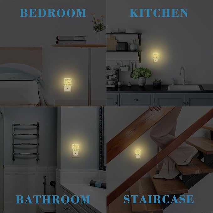 Golden Fluid Marble Texture Night Light Plug into Wall with Dusk to Dawn Sensor Cute Nightlight for Kid Girls Boys Women Men Room Decor, Hallway, Kitchen, Bathroom, Nursery, Stairs