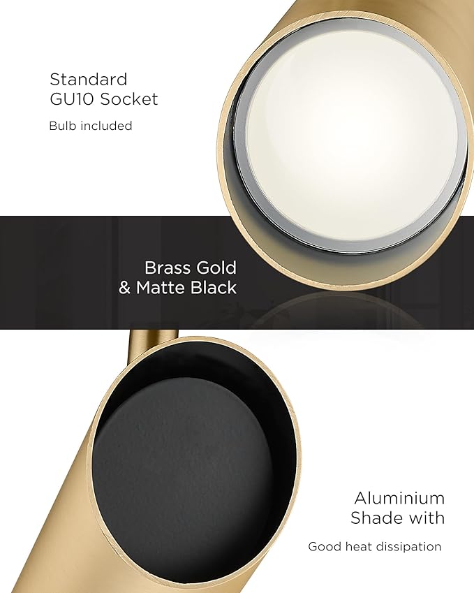 FEMILA LED Track Lighting, 50" Track Lighting Fixtures, Rotatable Kitchen Track Lights, Brass Gold Finish, GU10 Base, 4FS79TL-6 BG